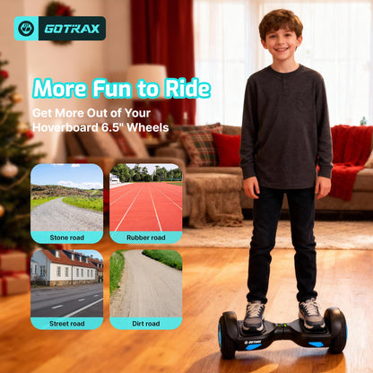 Gotrax Edge Hoverboard with 6.5" LED Wheels, 6.4km Self Balancing Scooter Gotrax