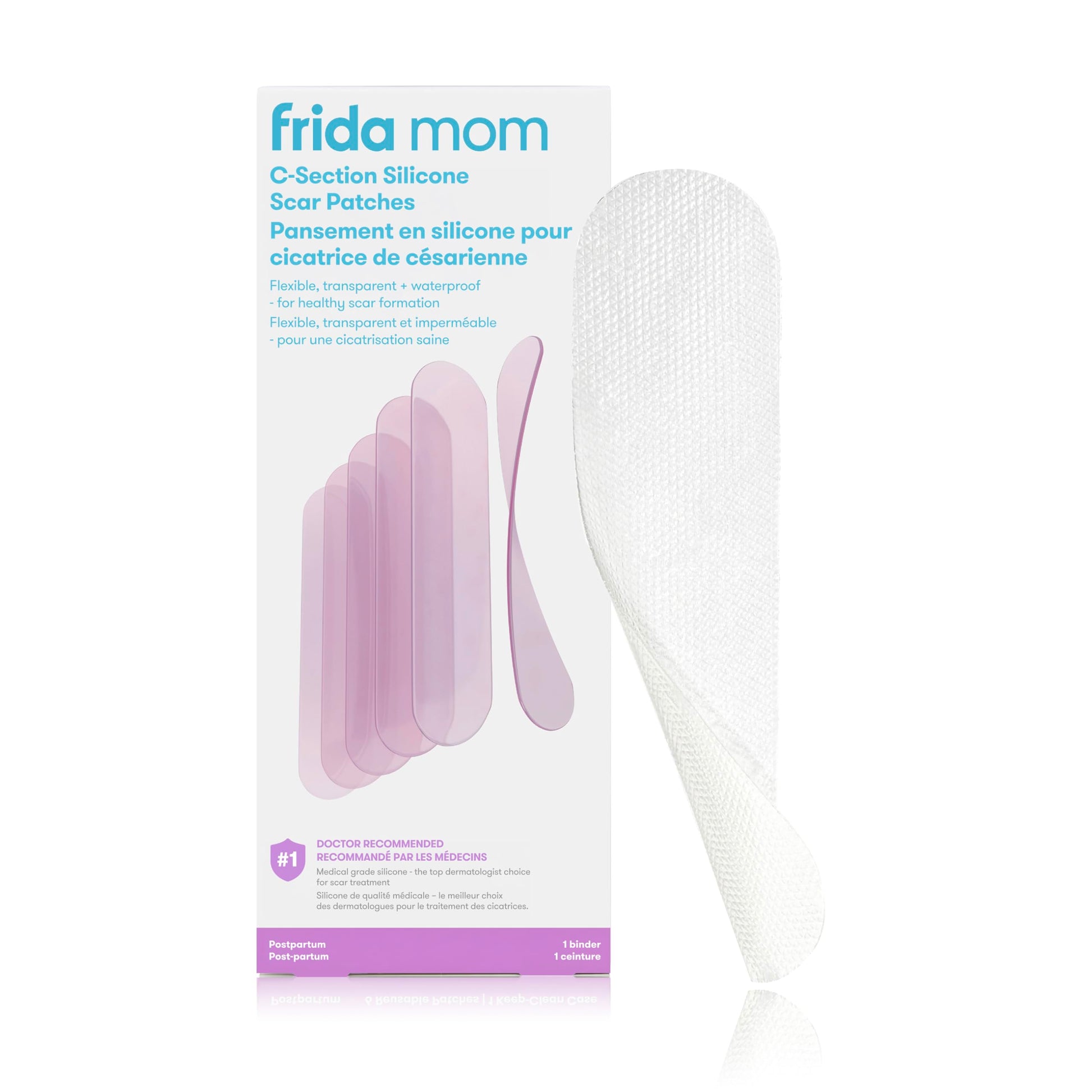 Frida Mom C-Section Silicone Strips, C-Section Recovery Must Have Scar Patches, Reusable Medical Grade Treatment for Keloid Scars, Includes Case & Pouch - Available at All In One Marketplace Canada