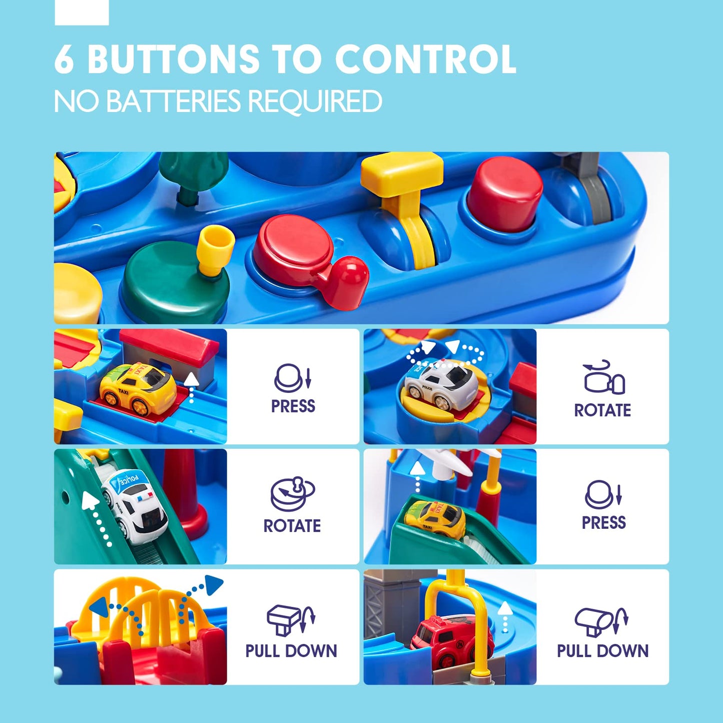 hahaland Kids Toys for 3 Year Old Boys - Car Race Track Boy Toy Age 3 4, Adventure Vehicles Toy Learning & Intelligence Educational for 3 4 5 Year Old Boy Girls Toddler Toys - Available at All In One Marketplace Canada