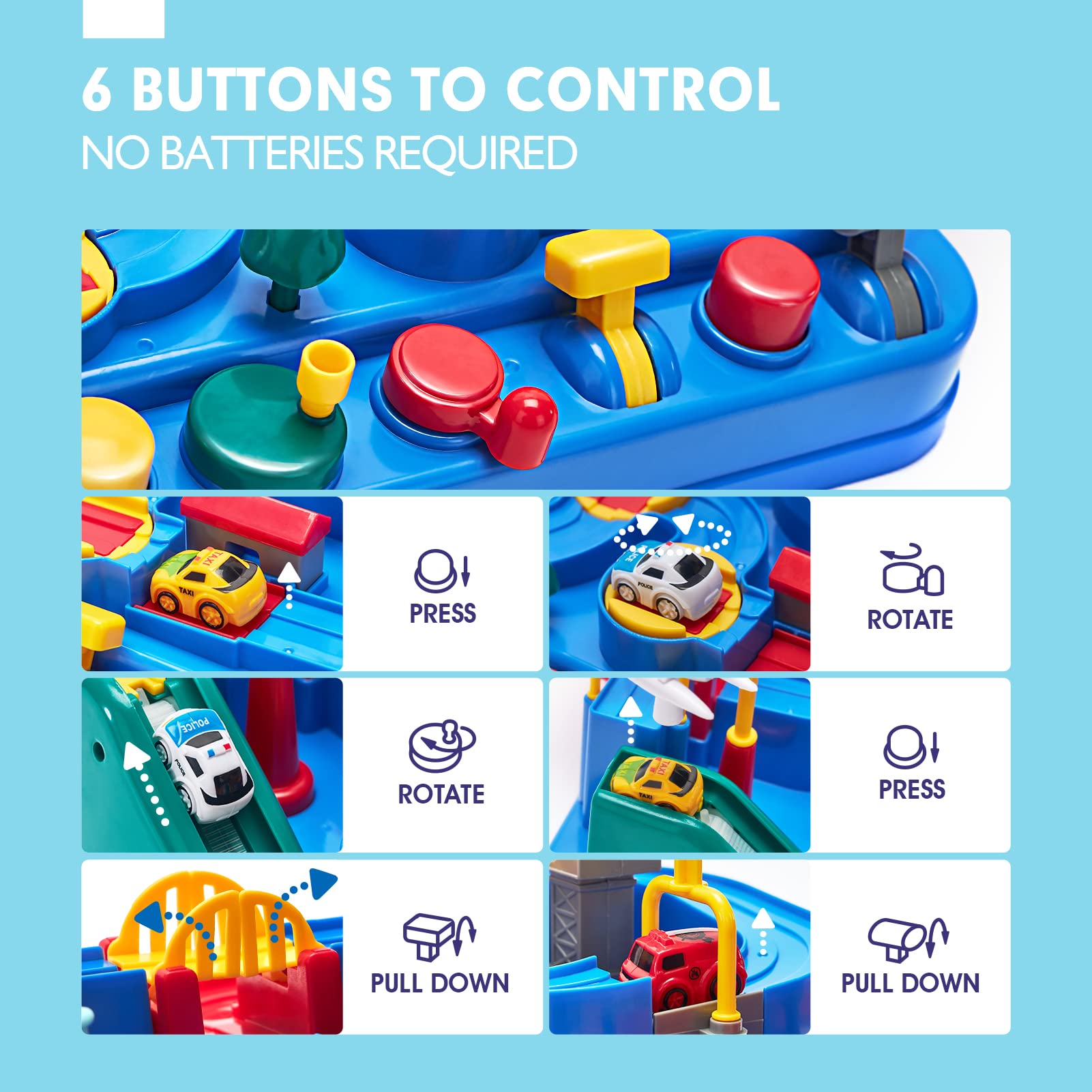 hahaland Kids Toys for 3 Year Old Boys - Car Race Track Boy Toy Age 3 4, Adventure Vehicles Toy Learning & Intelligence Educational for 3 4 5 Year Old Boy Girls Toddler Toys - Available at All In One Marketplace Canada