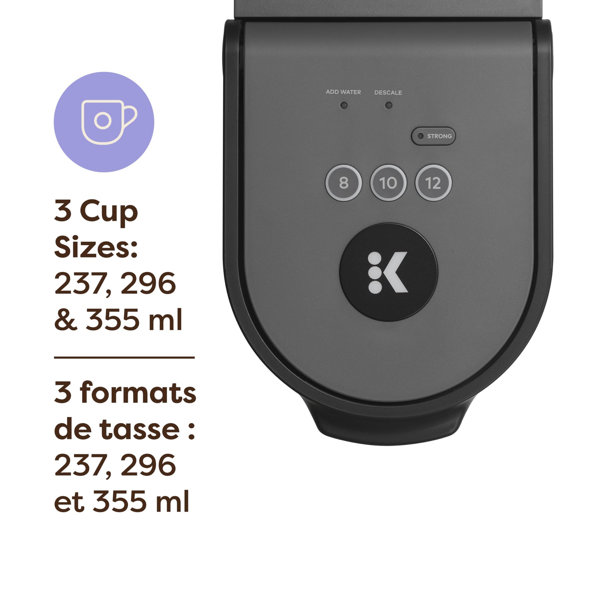 Keurig K-Mini Go Single Serve K-Cup Pod Coffee Maker, 1.24 L removable reservoir, Gray - Available at All In One Marketplace Canada