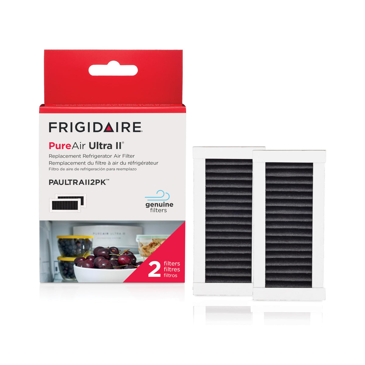 Frigidaire PAULTRAII2PK PAULTRA2 Pure Air Ultra II 2 Pack Air Filter, 3.8" x 1.8", 2 Count