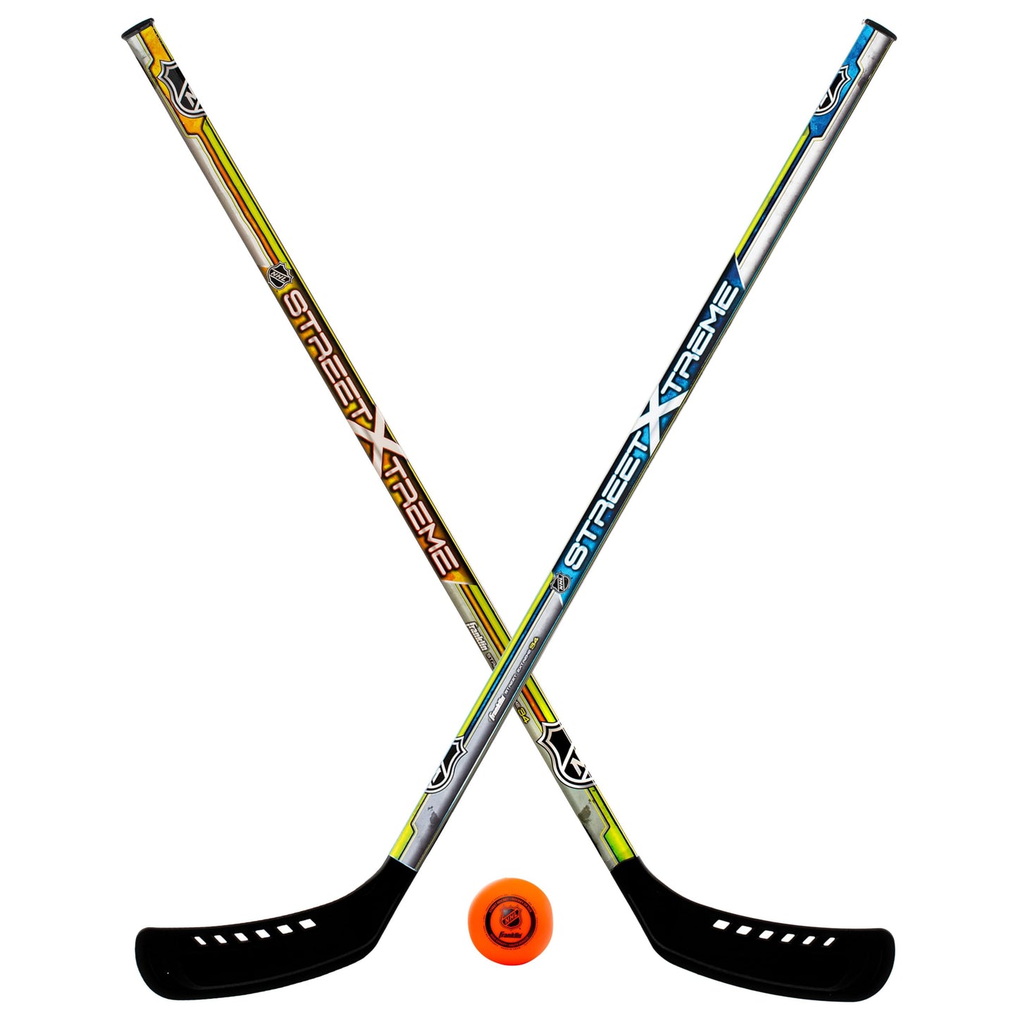 Franklin Sports Youth Street Hockey Set - Includes 2 Street Hockey Sticks and 1 Street Hockey Ball - Official NHL Licensed Product - Perfect Hockey Starter Set for Kids Franklin Sports