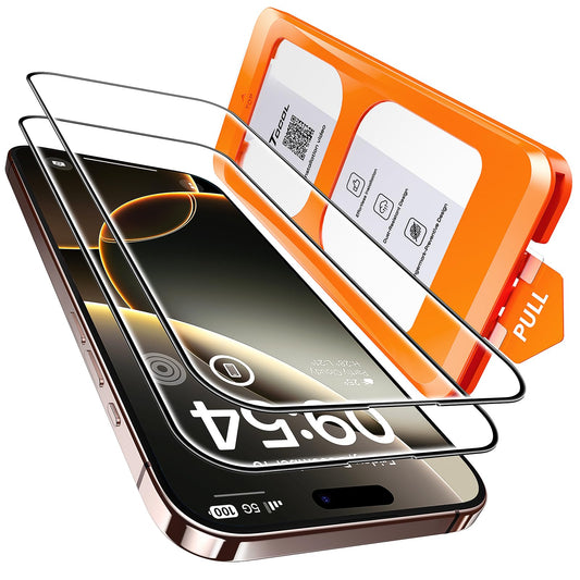 TOCOL 2 Pack for iPhone 16 Pro Screen Protector [Instant Installation][Auto-Dust Removal][HD Clear], Unbreakable 9H+Hardness Shatterproof Tempered Glass [Bubble Proof]
