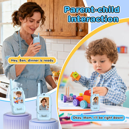 Video Walkie Talkies for Kids, 2 Pack Facetime Walkie Talkies with HD Camera & Voice Changer for Boys Girls for Family Games, Indoor, Outside, Hiking Christmas Birthday Toys Gift Ages 3-12 (Blue) 🍁 All In One Marketplace Canada