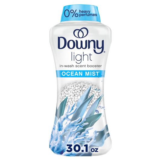 Downy Light Laundry Scent Booster Beads, Ocean Mist Scent, In-wash fabric beads designed to be gentle with a light boost of scent, No Heavy Perfumes, 853 Grams