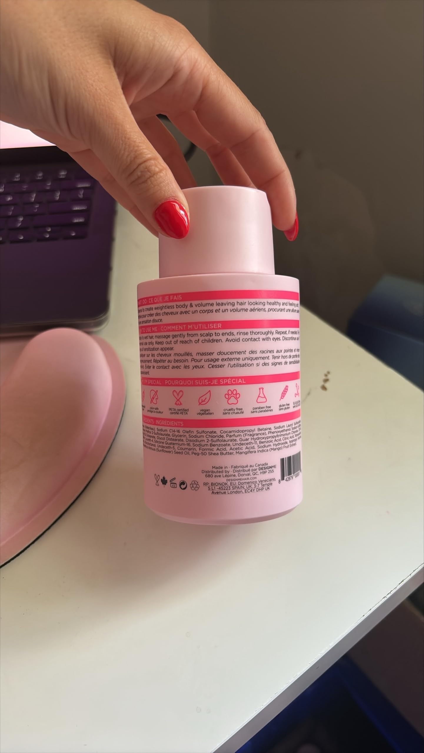 Design.Me PUFF.ME Volumizing Shampoo | Adds Body, Bounce & Volume for Fuller, Thicker Hair| For Fine & Medium Hair | Boosts Shine | Color-Safe, Lightweight Formula | Vegan, Paraben & Sulfate Free - Available at All In One Marketplace Canada