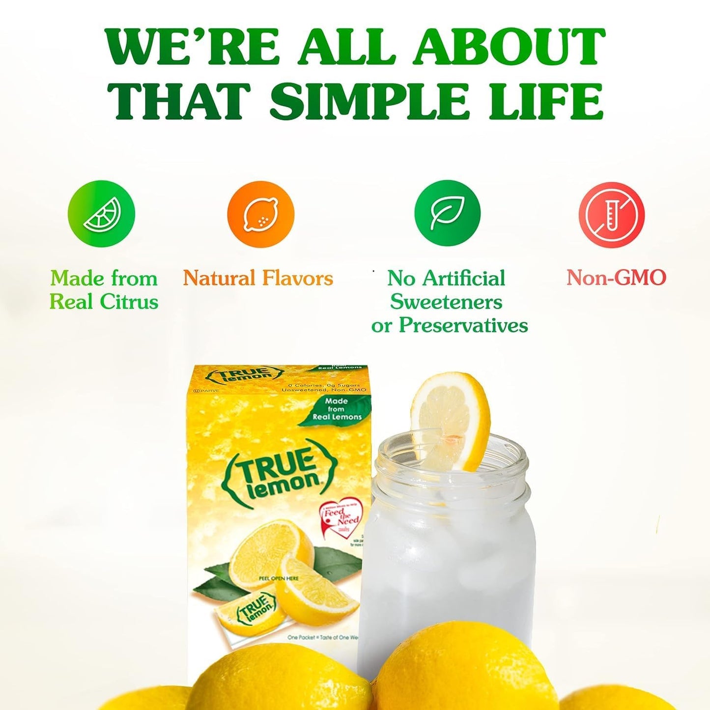 True Lemon & Lime Water Enhancer - Sugar-Free, Zero Calorie Citrus Packets (100 Count Each Flavor)