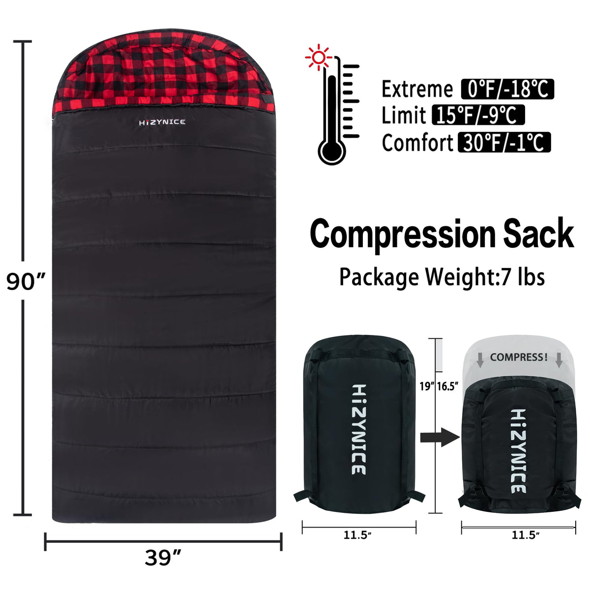 HiZYNICE Sleeping Bags for Adults XXL Cold Weather 🍁 All In One Marketplace Canada