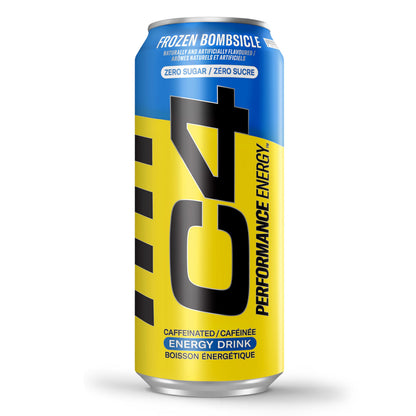 Cellucor C4 Performance Energy Drink, Frozen Bombsicle, Carbonated Sugar Free Drink with no Artificial Colours or Dyes, 473mL, 12 count