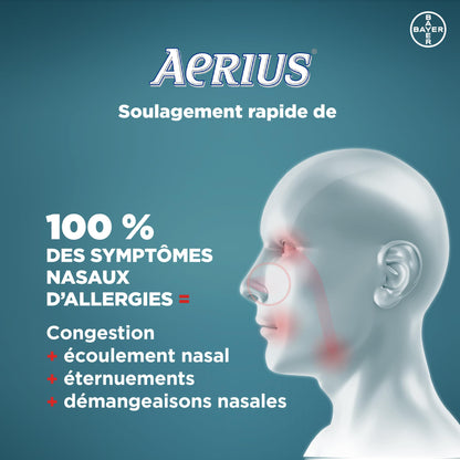 AERIUS Allergy Medicine, Fast Relief, 24-Hour, Non-Drowsy, 15 Symptoms, 70 Tablets - Available at All In One Marketplace Canada