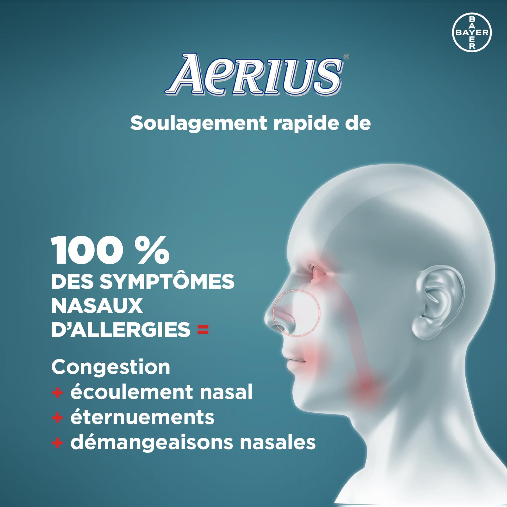 AERIUS Allergy Medicine, Fast Relief, 24-Hour, Non-Drowsy, 15 Symptoms, 24 Tablets - Available at All In One Marketplace Canada