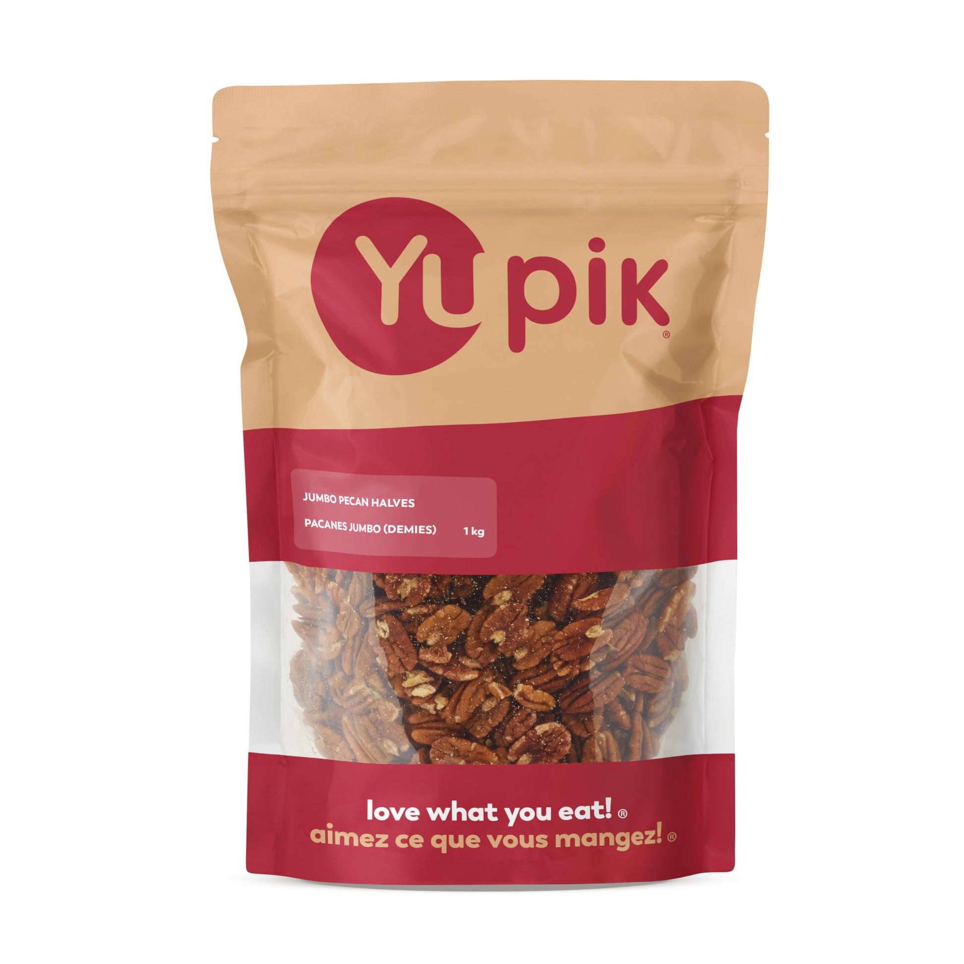 Yupik Jumbo Pecans, Halves, 1 kg, Kosher, Gluten-Free, Raw Nuts, Half Pieces, Unsalted, Unroasted, Oil-Free, Crunchy, Source of Fiber, Healthy Snacks, Ideal for Baking & Cooking