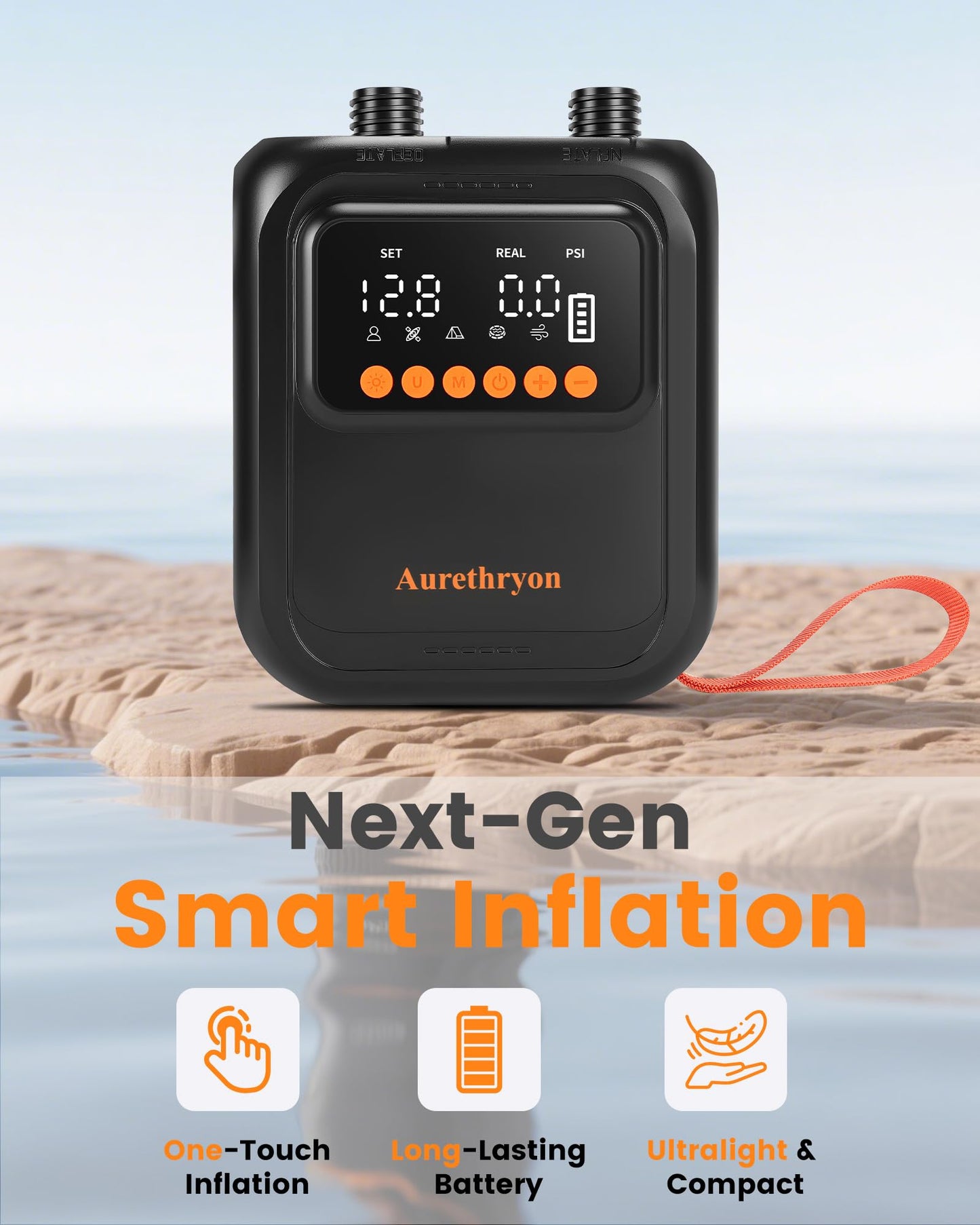 Dual Power Electric Paddle Board Pump, Rechargeable & 12V DC Portable SUP Air Pump, 20 PSI, 13,500mAh Battery, Dual Stage Inflation & Deflation, Auto-Off for Paddle Boards, Kayaks, Tents & Inflatables - Available at All In One Marketplace Canada