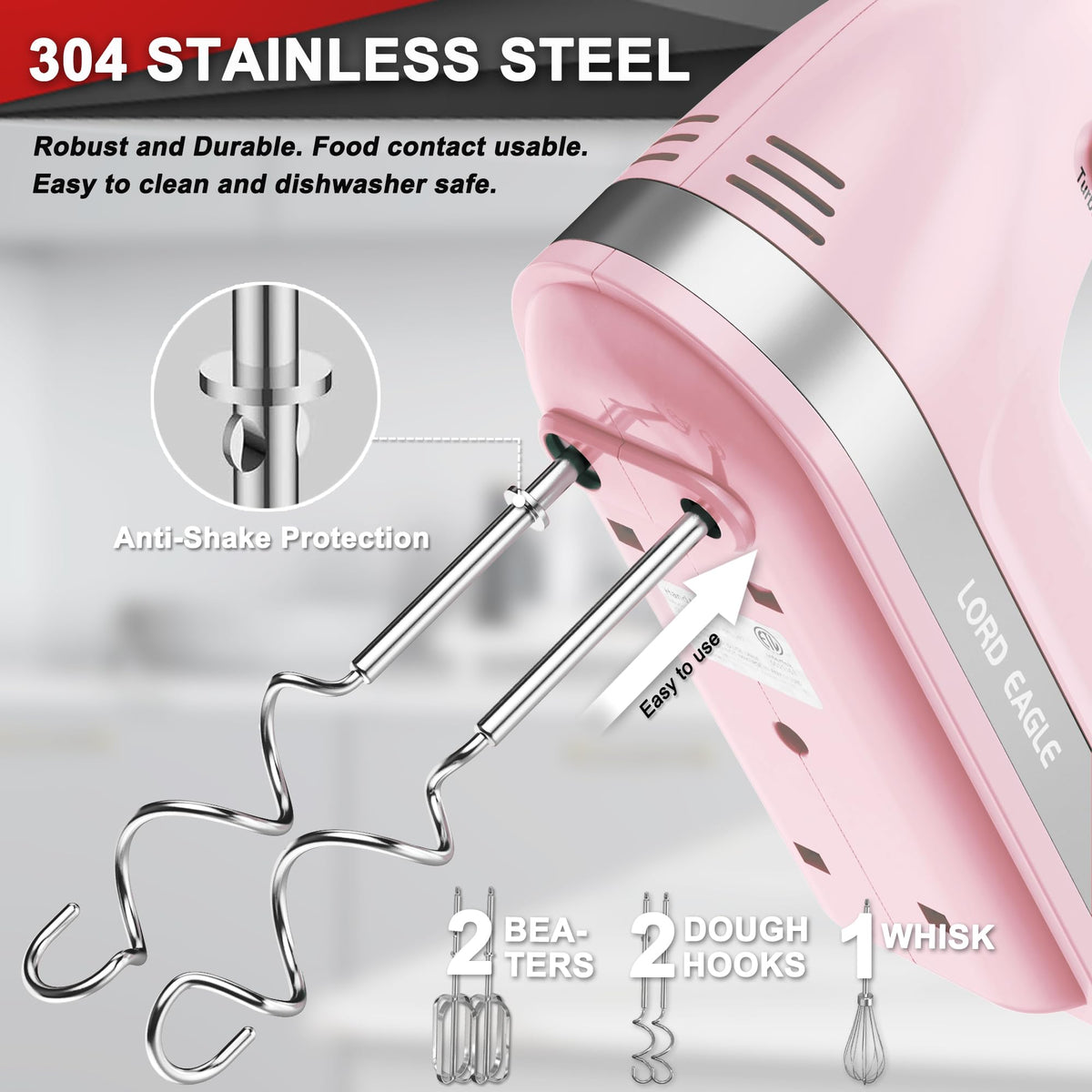 Lord Eagle Hand Mixer Electric Handheld 400W, 5-Speed Lightweight 🍁 All In One Marketplace Canada