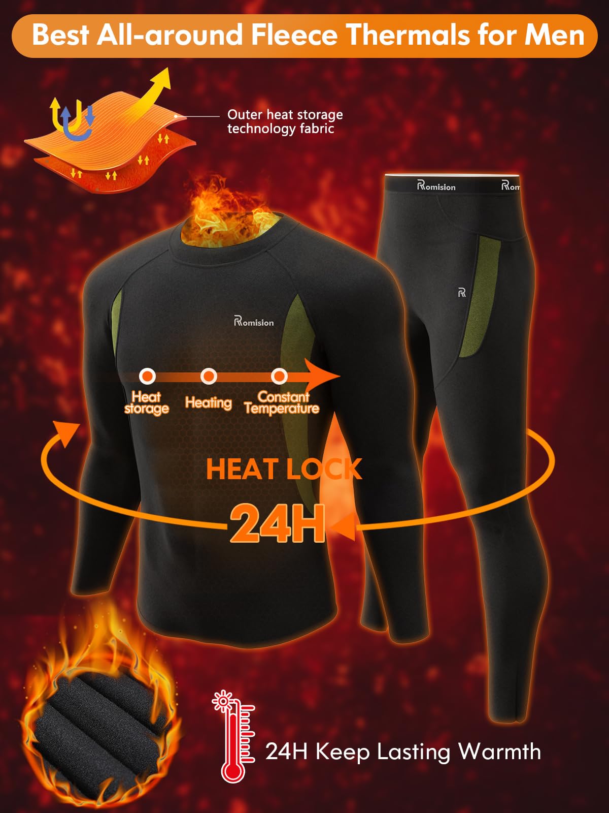 Thermal Underwear for Men Long Johns Hunting Base Layer Set Black L 🍁 All In One Marketplace Canada