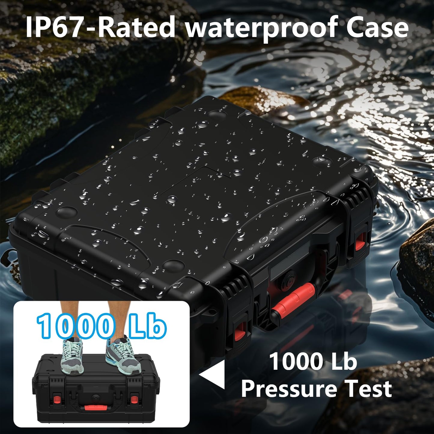 MEKEET Starlink Mini Case, IP67 Waterproof Hard case Fits Star Link Mini Dish, Portable Shoulder Dual Carry Options with Precision Cut Foam for Starlink Accessories,Ideal for Travel and Camping