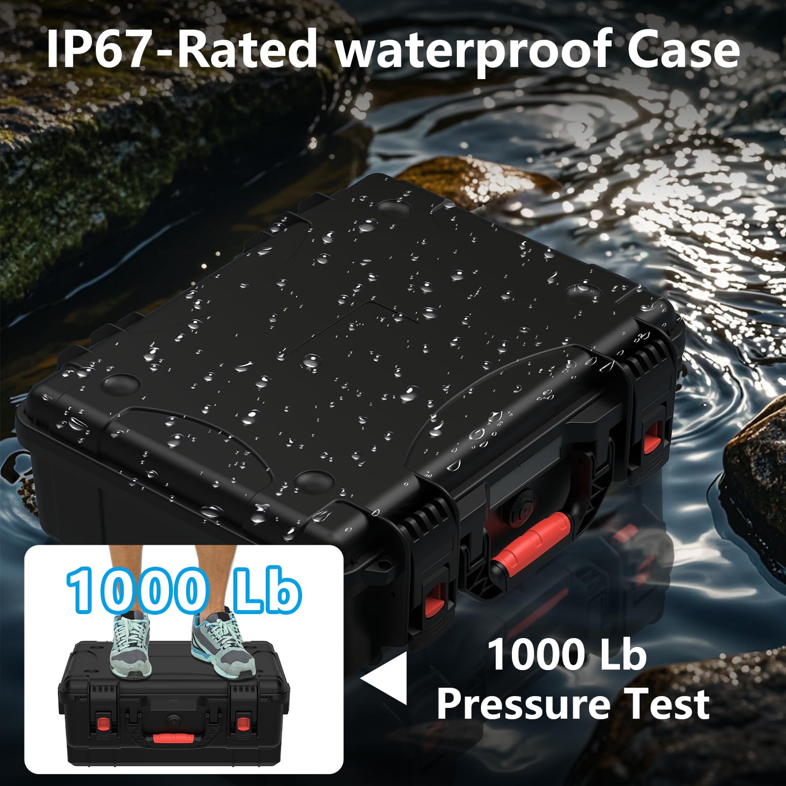 MEKEET Starlink Mini Case, IP67 Waterproof Hard case Fits Star Link Mini Dish, Portable Shoulder Dual Carry Options with Precision Cut Foam for Starlink Accessories,Ideal for Travel and Camping