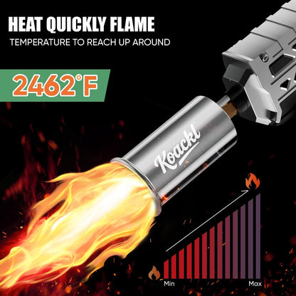 KOACKL Propane Torch Gun - Propane Torch Head with Igniter, Adjustable Flamethrower Blow Torch for BBQ, Searing Steak, Barbecue Tools, Meat Smoker, Cooking, Grill & Charcoal Starter - Available at All In One Marketplace Canada