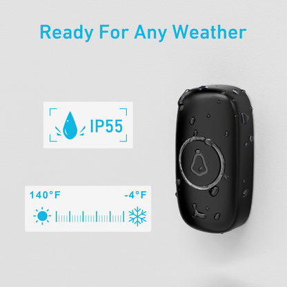SECRUI Wireless Doorbell, Easy Installation, Adjustable Volumes, 58 Chimes, 1000Ft Operating Range, LED Indicator, Black