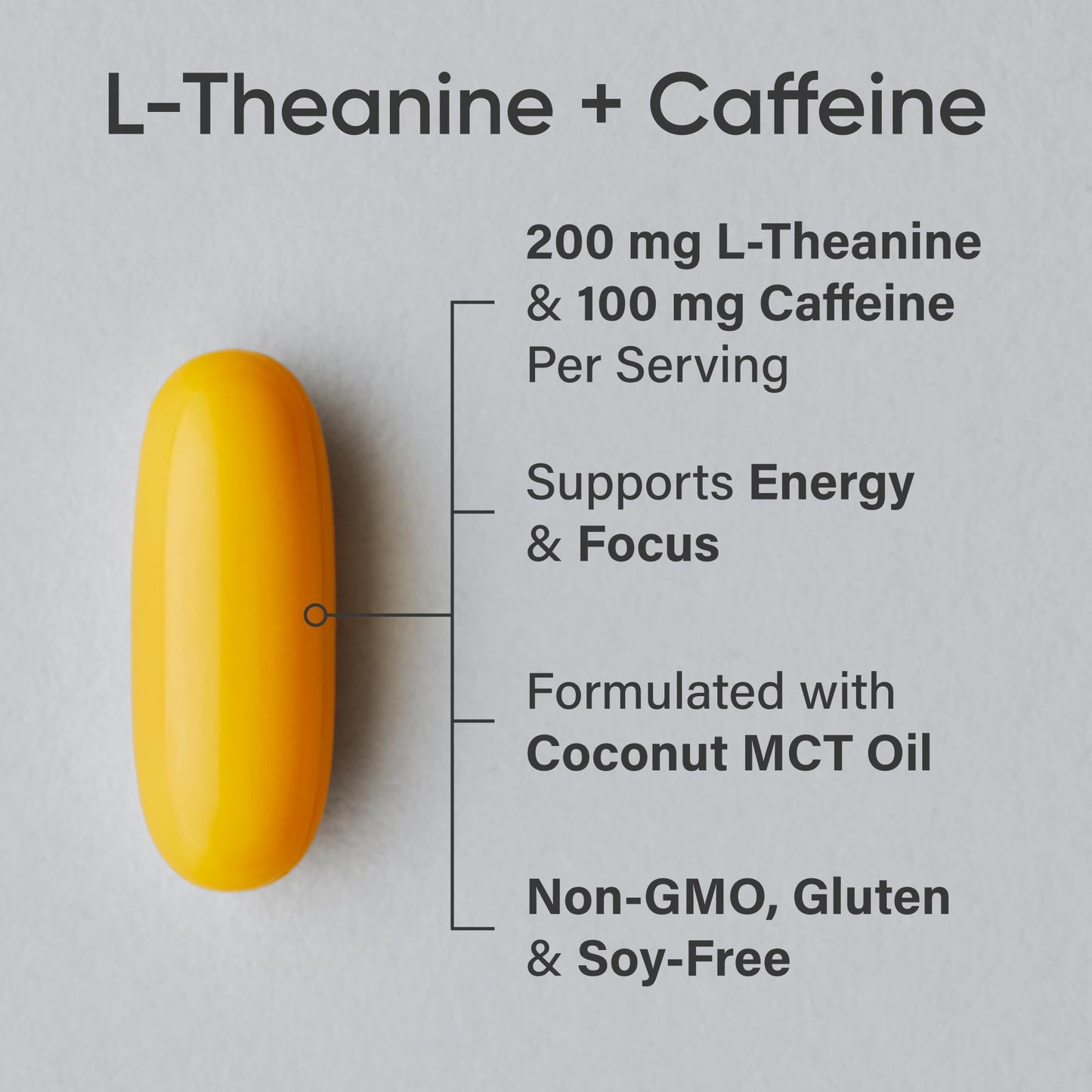 Sports Research® 2-in-1 L-Theanine Supplement with Caffeine & MCT Oil from Organic Coconuts - Focused Energy, Alertness & Relaxation Without Drowsiness - 200mg L Theanine, 100mg Caffeine - 60 Softgels - Available at All In One Marketplace Canada