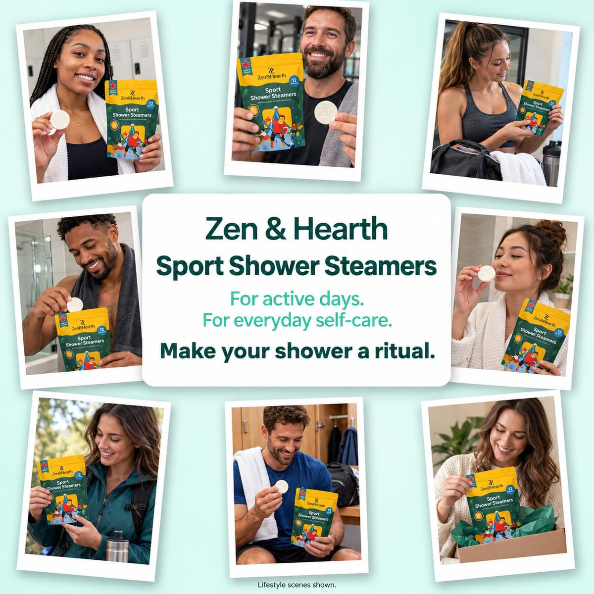 Zen & Hearth Sport Shower Steamers, 12 Pack Eucalyptus & Mint with Menthol 🍁 All In One Marketplace Canada