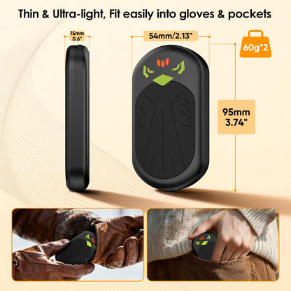 Hand Warmers 2-Pack, Rechargeable Hand Warmers, 3 Heat Settings, Up to 13Hrs, Ultra Thin Portable for Pocket Gloves Outdoor Sports, Winter Essentials for Men,Women.(HW-09 Black) 🍁 All In One Marketplace Canada