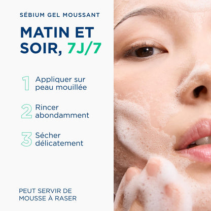 Bioderma Sébium Foaming Gel Gentle Face Cleanser Pump, Makeup Removing Cleanser, Skin Purifying Face Wash for Combination to Oily Skin - Available at All In One Marketplace Canada