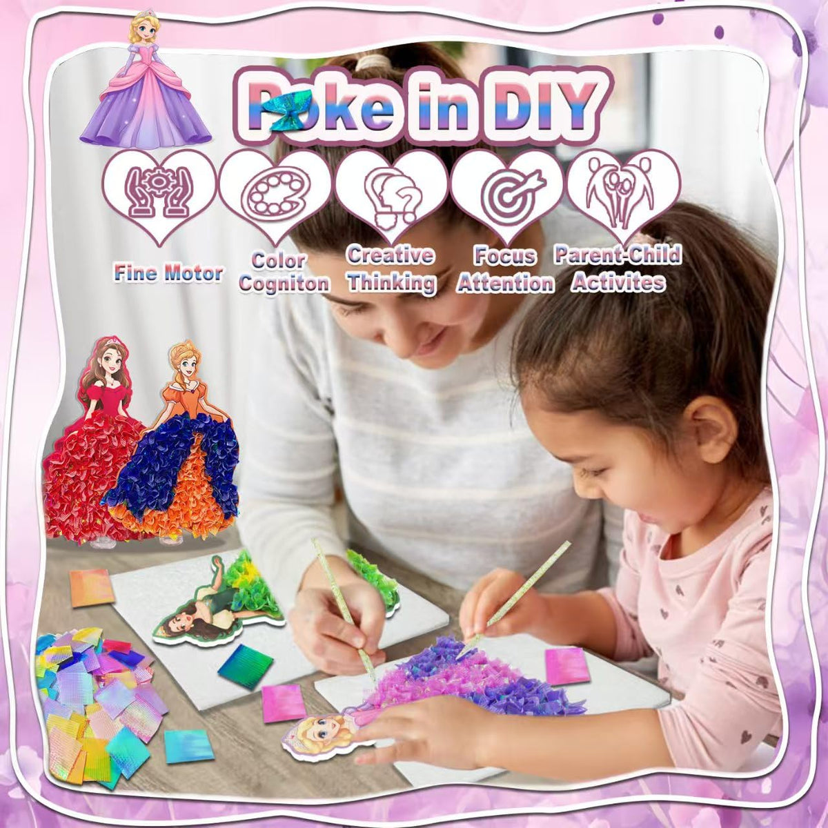 Poke in Art Kit for Kids - Magic Princess Craft Set Gift for Kids 🍁 All In One Marketplace Canada