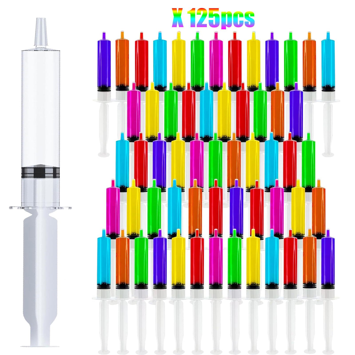 125 Pack Jello Syringes with Caps, 10ml Reusable Plastic Syringes for Party Desserts, Jelly, Pudding, Juice - BPA-Free Halloween Thanksgiving Christmas Birthday Supplies 🍁 All In One Marketplace Canada