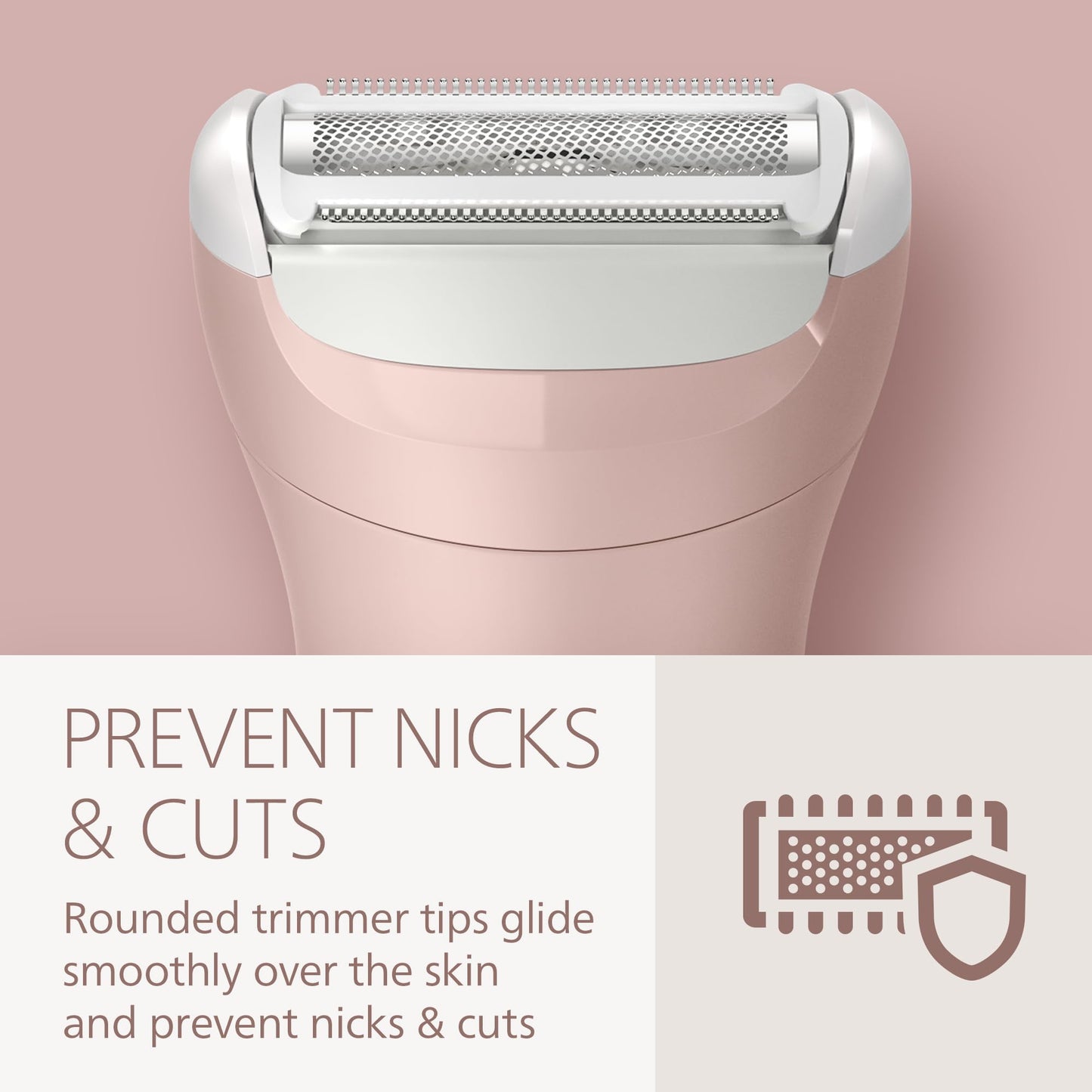 Philips Lady Shaver Series 6000, Cordless Electric Lady Shaver, Wet & Dry Electric Razor for Body Hair Removal, BRL137/00