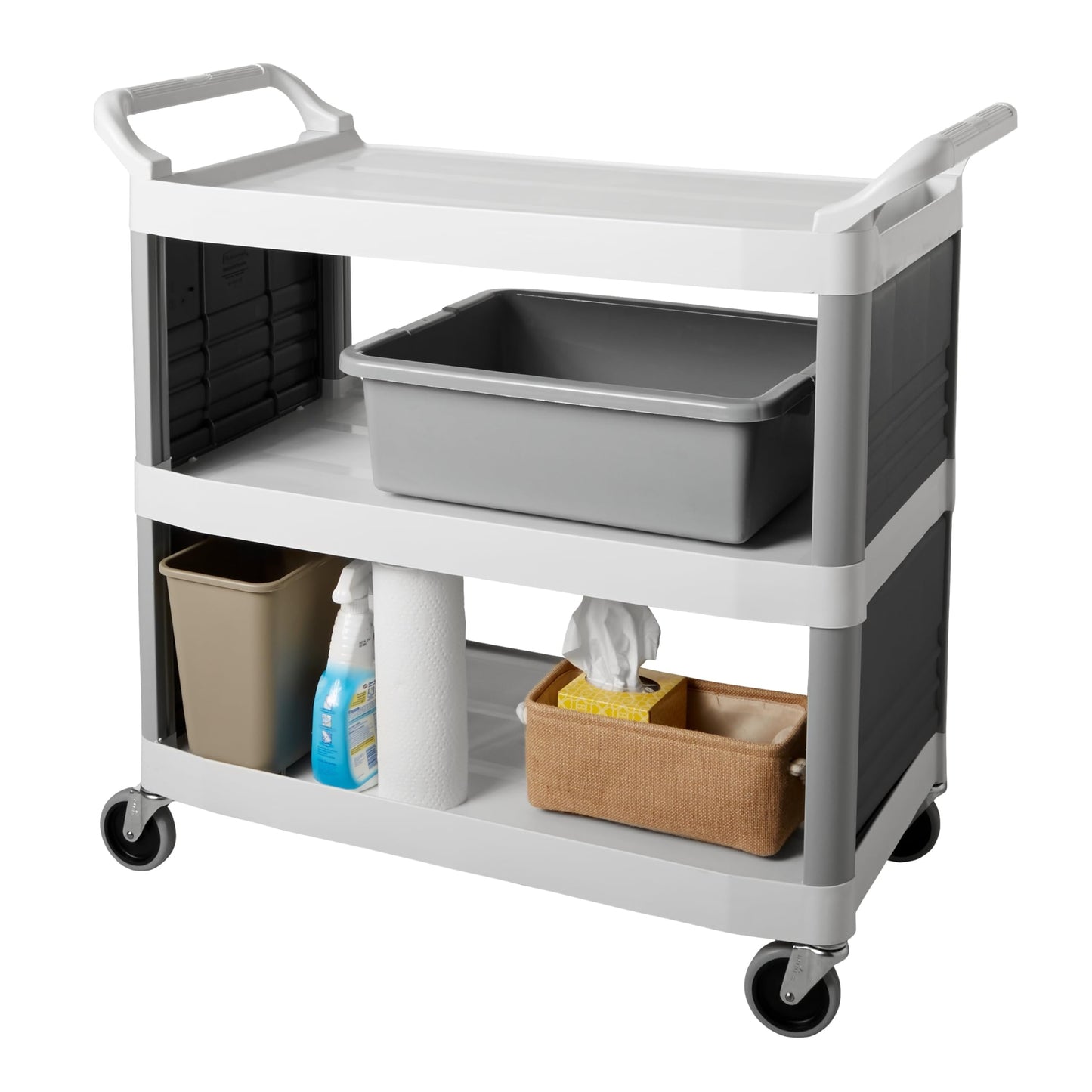 Rubbermaid Commercial Products Standard Bus/Utility Box 7-Gallon Gray Heavy Duty Plastic Restaurant Wash Basin/Dish Washing Tub for Kitchen Organization/Storage Rubbermaid Commercial