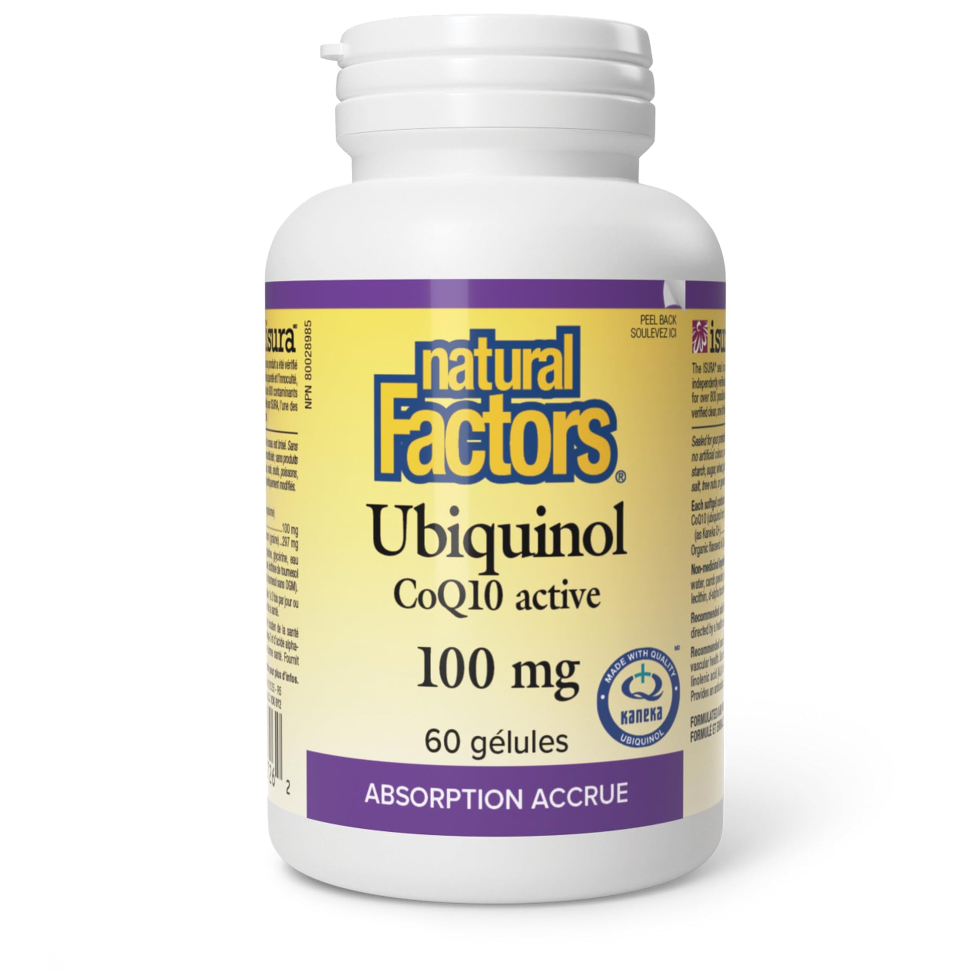 Natural Factors Ubiquinol Active CoQ10 100 mg, 60 Softgels, Supports Cardiovascular Health, Proudly Canadian - Available at All In One Marketplace Canada