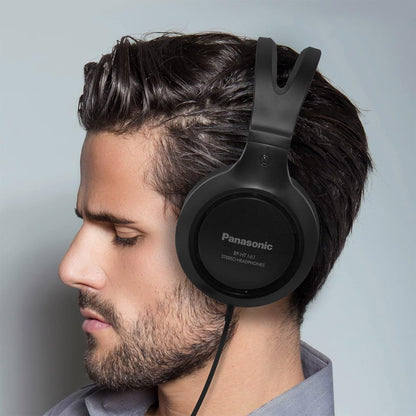 Panasonic Full-Size Over-Ear Wired Long-Cord Headphones - 4.1x 7.2X 7.6, Black (RP-HT161-K)