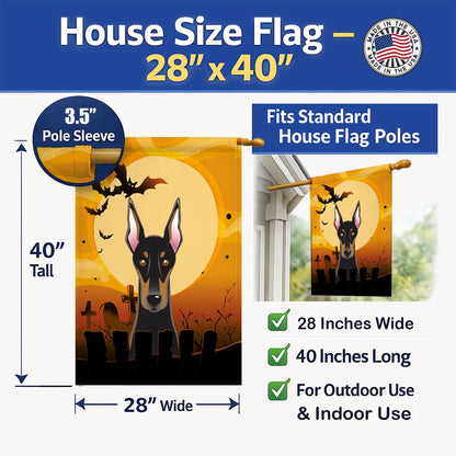 Caroline's Treasures BB1803CHF Halloween Doberman Canvas House Size Flag, Multicolor, Large
