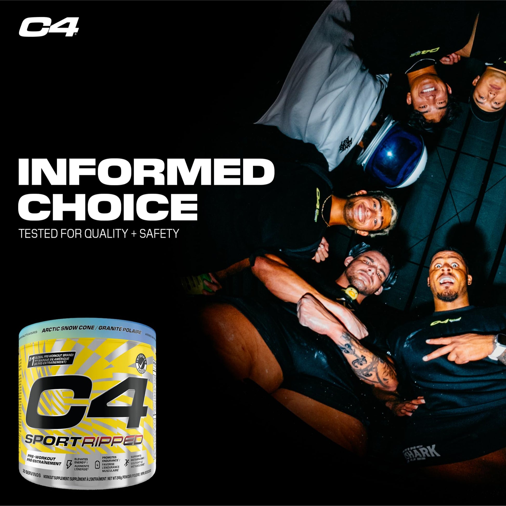 Cellucor C4 Ripped Thermogenic Pre Workout Powder - Informed-Choice Certified Preworkout Energy & Fat Metabolism - Artic Snow Cone, 30 Servings - Available at All In One Marketplace Canada