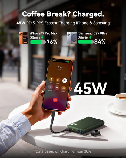 INIU 45W Fast Charging Power Bank, Smaller 10000mAh Travel Portable Charger