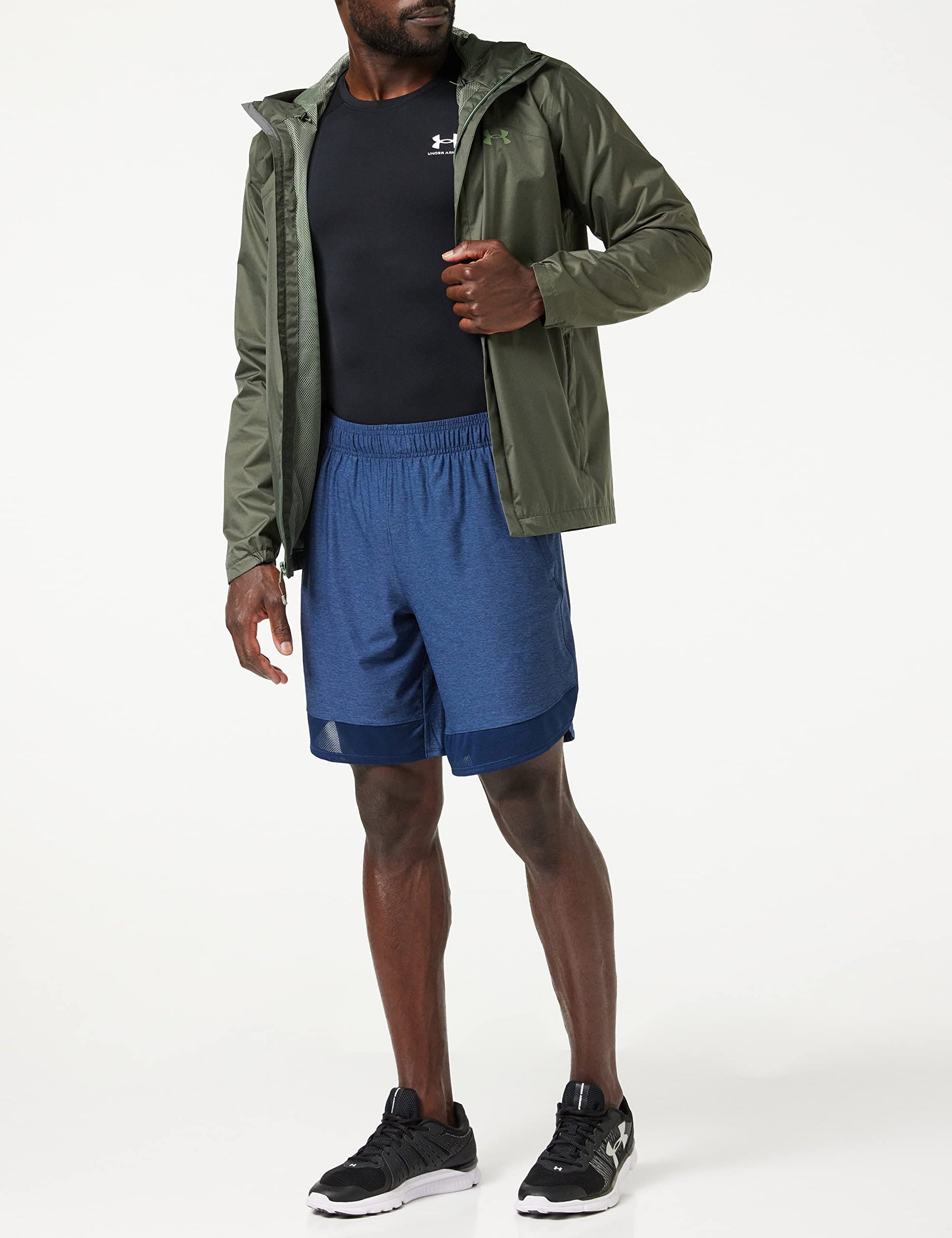 Under Armour mens Armour Heatgear Compression Short-sleeve T-shirt , Black (001)/White , Small Under Armour