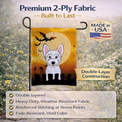 Caroline's Treasures BB1784GF Halloween Westie Garden Size Flag, Small, Multicolor