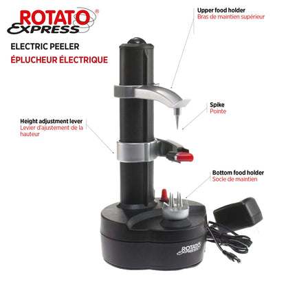 Starfrit Rotato Express Automatic Electric Potato & Vegetable Peeler, Black Starfrit