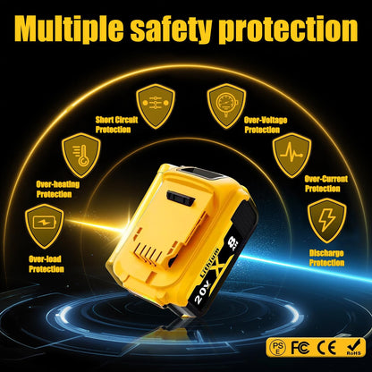 Replacement for Dewalt 20V MAX Battery 8.0Ah 2-Pack - High-Capacity Lithium Batteries Compatible with DCB208, DCB200, DCB206, DCB205, DCB204, DCB203, DCB180 - Longer Runtime for Dewalt Cordless Tools