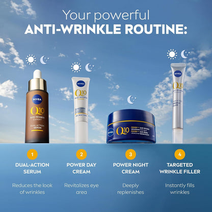 NIVEA Q10 Anti-Wrinkle Moisture Replenishment Night Cream for Face, Anti Wrinkle Firming Cream, Q10 and Argan Oil, Face Moisturizer for Dry to Very Dry Skin, Visibly Reduces the Look of Wrinkles, 50mL 🍁 All In One Marketplace Canada