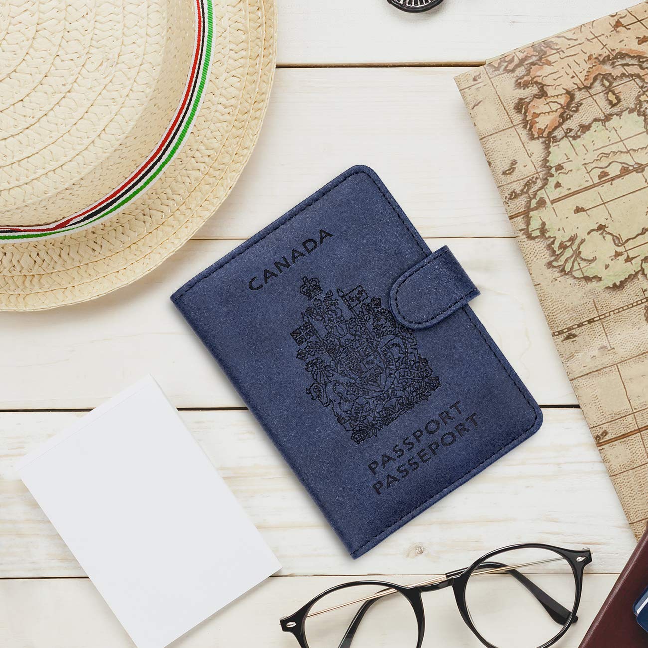 WALNEW RFID Blocking Passport Holder Travel Wallet Cover Case - Available at All In One Marketplace Canada