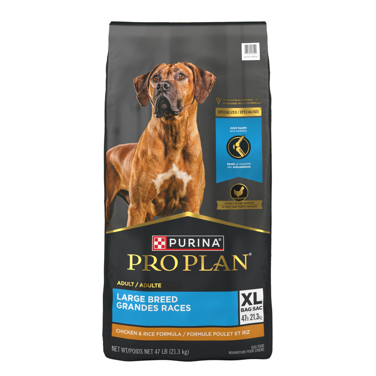 Purina Pro Plan Dry Dog Food, Specialized Large Breed Chicken & Rice - 21.3 kg Bag (1 Pack)