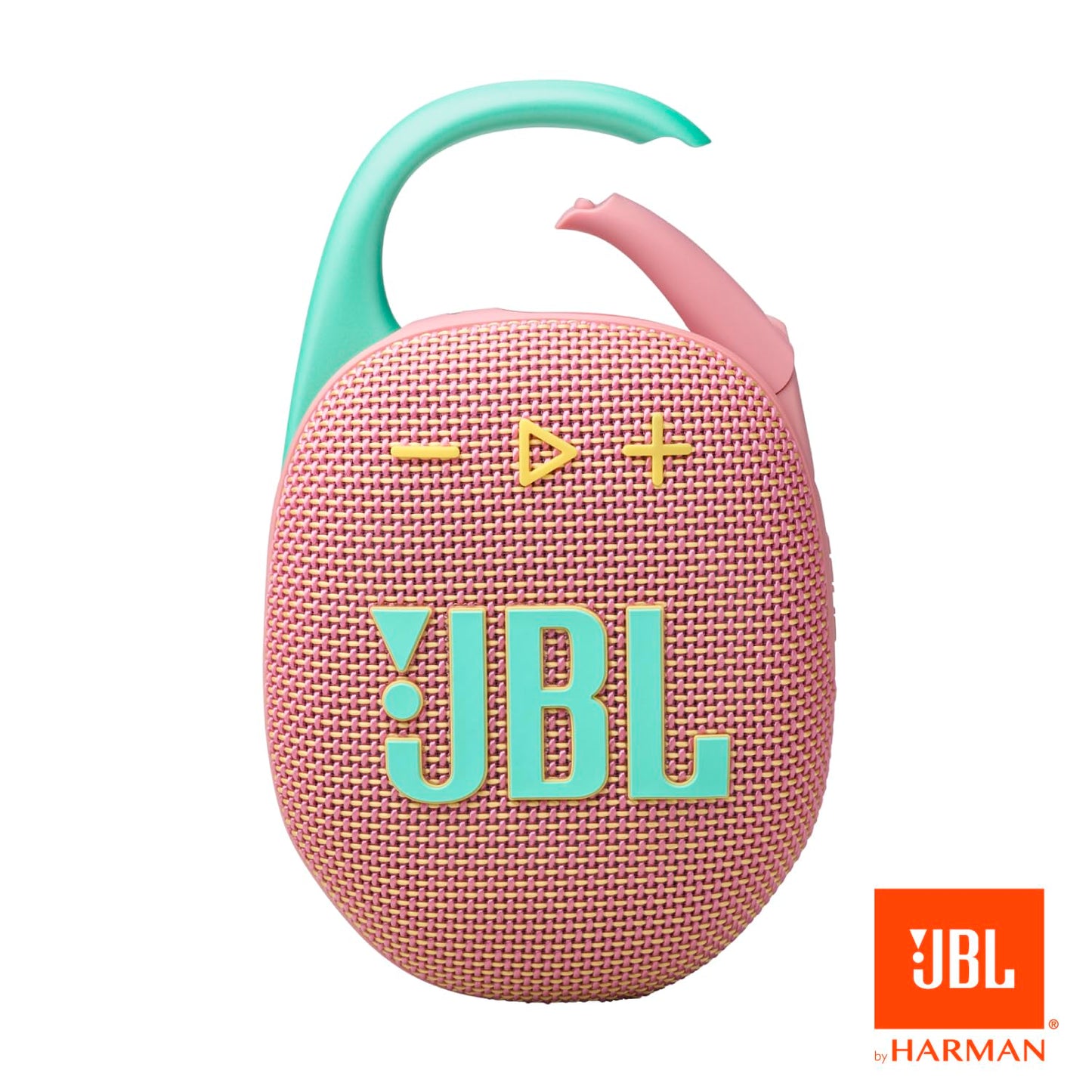JBL Clip 5 - Ultra-Portable, Waterproof & Dustproof Bluetooth Speaker, Big Pro Sound with Punchy bass, Integrated Carabiner, Up to 12 Hours of Play, Made in Part with Recycled Materials (Pink)