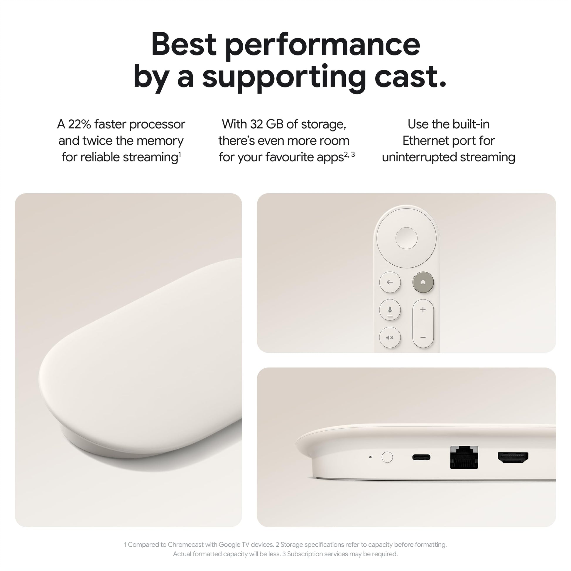 Google TV Streamer (4K) - Fast Streaming Entertainment With Voice Search Remote - Watch Movies, Shows, Live TV, and Netflix in 4K HDR - Smart Home Control - 32 GB Storage - Porcelain