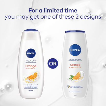 NIVEA Orange & Avocado Oil Body Wash, 3x500ml - Available at All In One Marketplace Canada