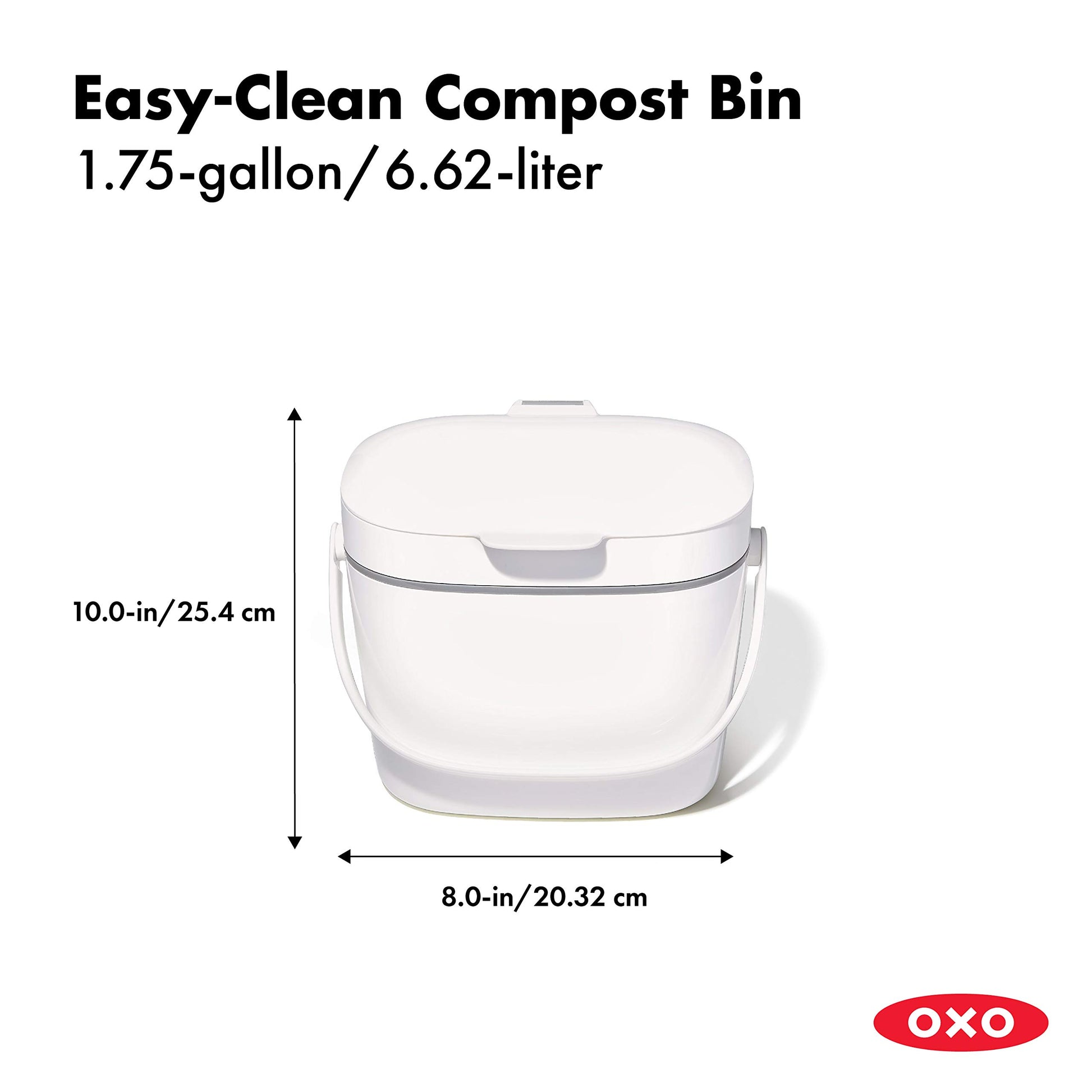 NEW OXO Good Grips Easy-Clean Compost Bin, White, 1.75 GAL/6.62 L OXO
