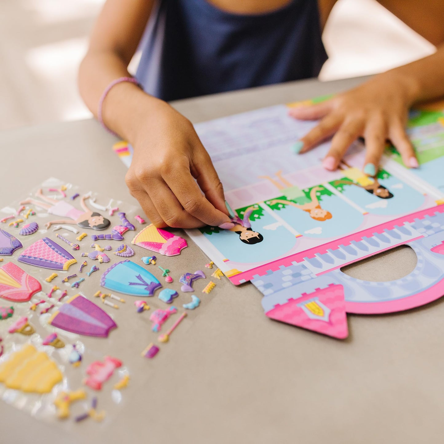 Melissa & Doug Puffy Sticker Play Set – Princess, 67 Reusable Stickers with 2 Fold-Out Scenes, Restickable Fashion Activity Book, Mess Free Travel Toys for Kids Ages 4+ Melissa & Doug