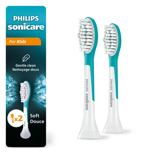 Philips Sonicare for Kids Electric Toothbrush Heads, Motorized Sonicare Toothbrush Heads, Brush Head Pack (2 Heads), HX6042/94 - Available at All In One Marketplace Canada